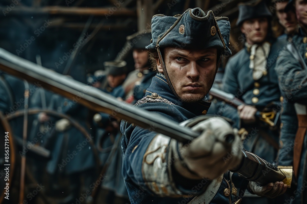 Obraz premium ransport yourself to the Middle Ages with a captivating image of the Russian army, featuring soldiers adorned in authentic medieval armor and wielding traditional weaponry