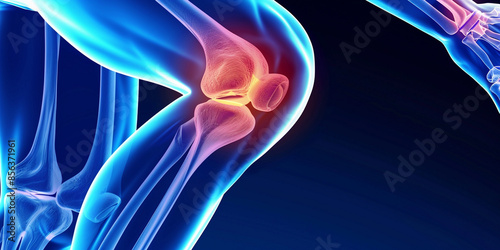 A Digital Anatomy Illustration Highlighting The Human Knee Joint