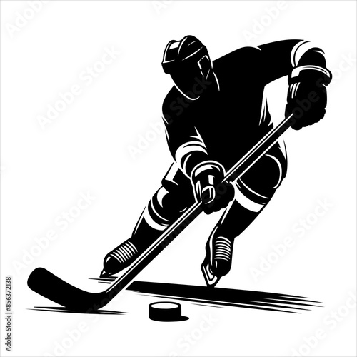 Hockey Stick Silhouette Photo and Image, vector black color silhouette