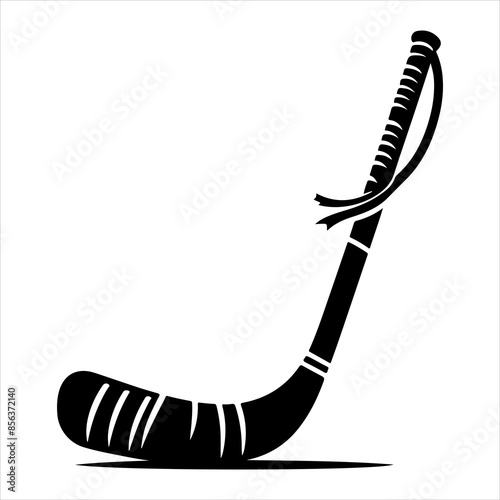 Hockey Stick Silhouette Photo and Image, vector black color silhouette