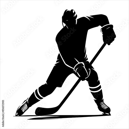 Hockey Stick Silhouette Photo and Image, vector black color silhouette