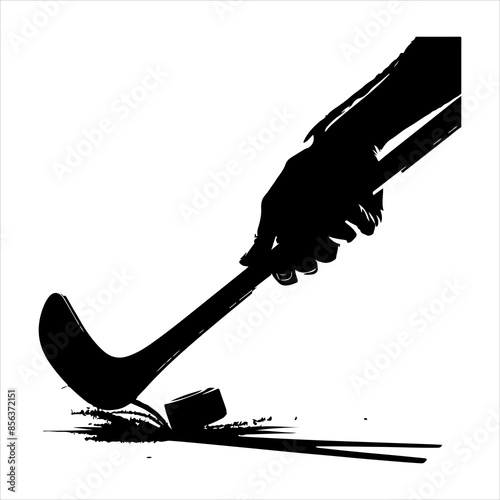 Hockey Stick Silhouette Photo and Image, vector black color silhouette