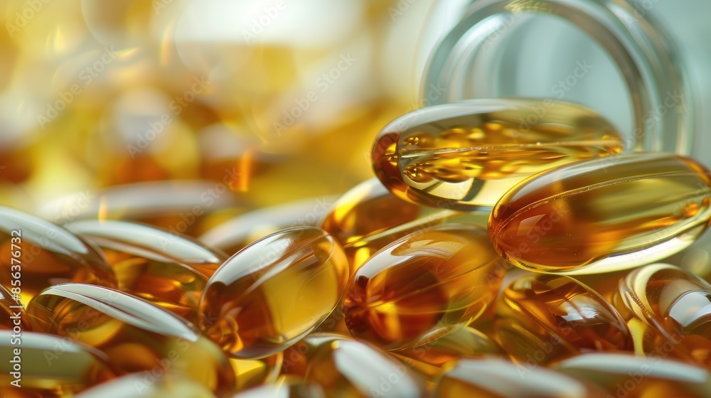 Omega 3 supplement with fish oil capsules Focus on medicine Omega 3 supplement with fish oil capsules Focus on medicine