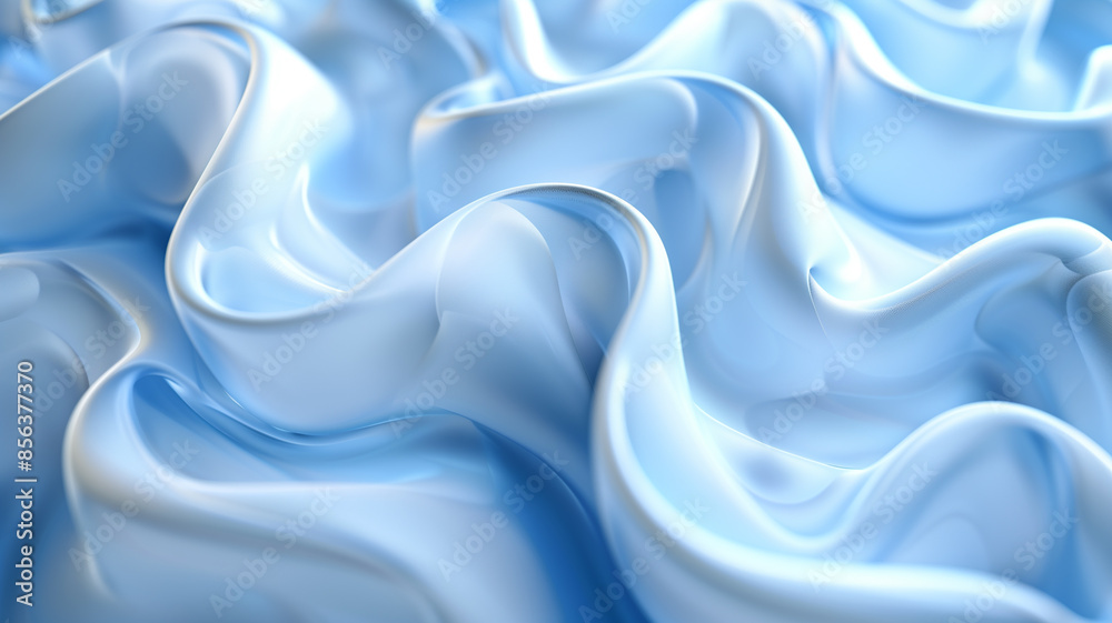 Obraz premium Cosmic Blue Waves: An abstract space-inspired design with swirling blue waves, reminiscent of nebulas, against a gradient background.