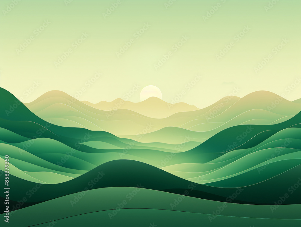 Obraz premium green hills and sky