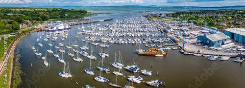 Aerial view of Lymington, a port town in the New Forest district of Hampshire, England photo