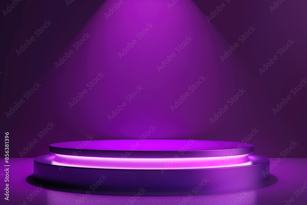 3d cylinder podium in purple background with light for product presentation 3d cylinder podium in purple background with light for product presentation