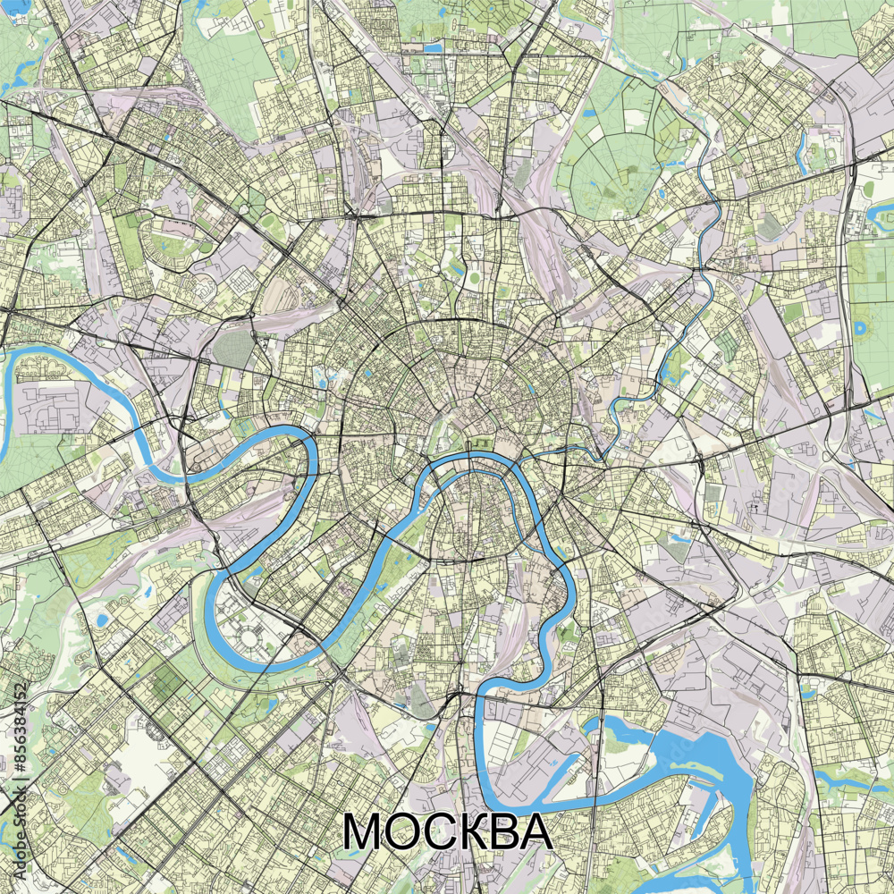 Moscow, Russia map poster art Moscow, Russia map poster art