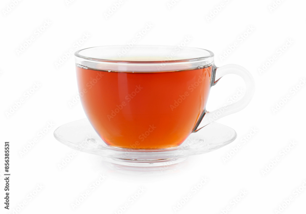 Tasty tea in cup isolated on white Tasty tea in cup isolated on white