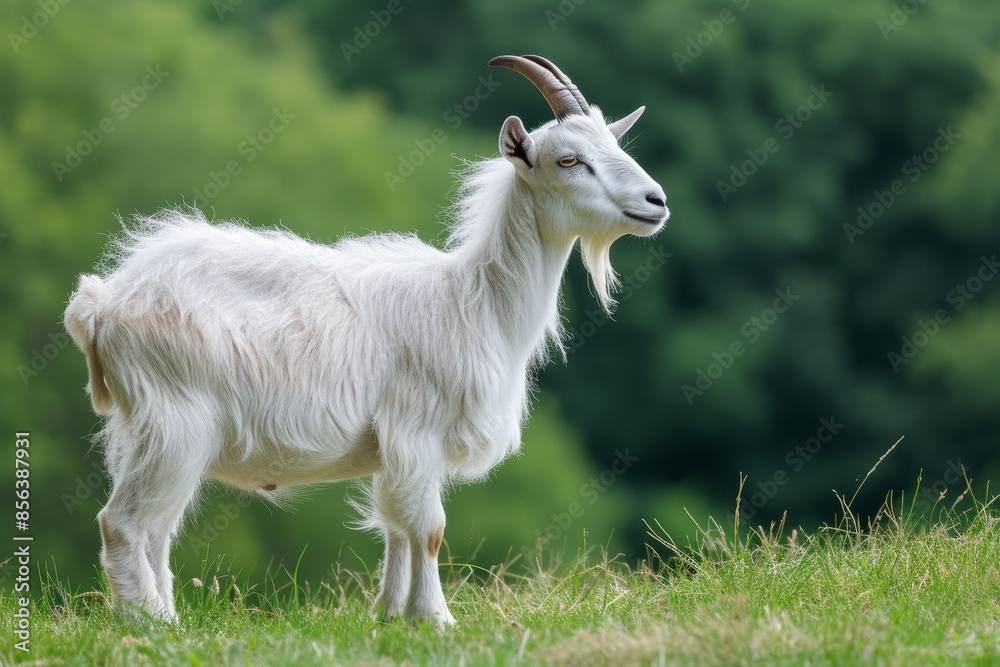View from side body of a three Etawah goat standing on grass, Awe-inspiring, Full body shot ::2 Side Angle View View from side body of a three Etawah goat standing on grass, Awe-inspiring, Full body shot ::2 Side Angle View