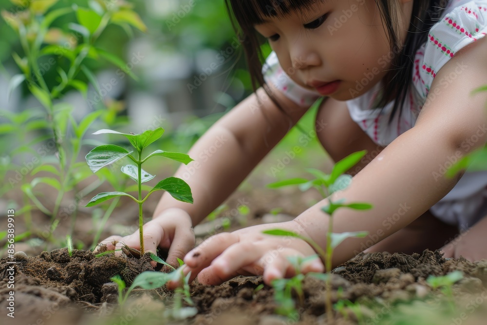 Protect nature and environment by growing a young plant Protect nature and environment by growing a young plant