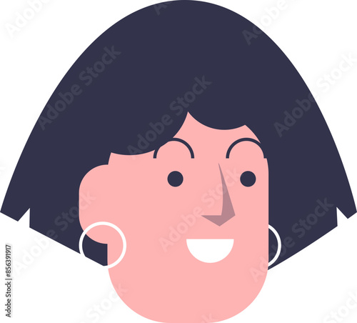 Woman head with earring