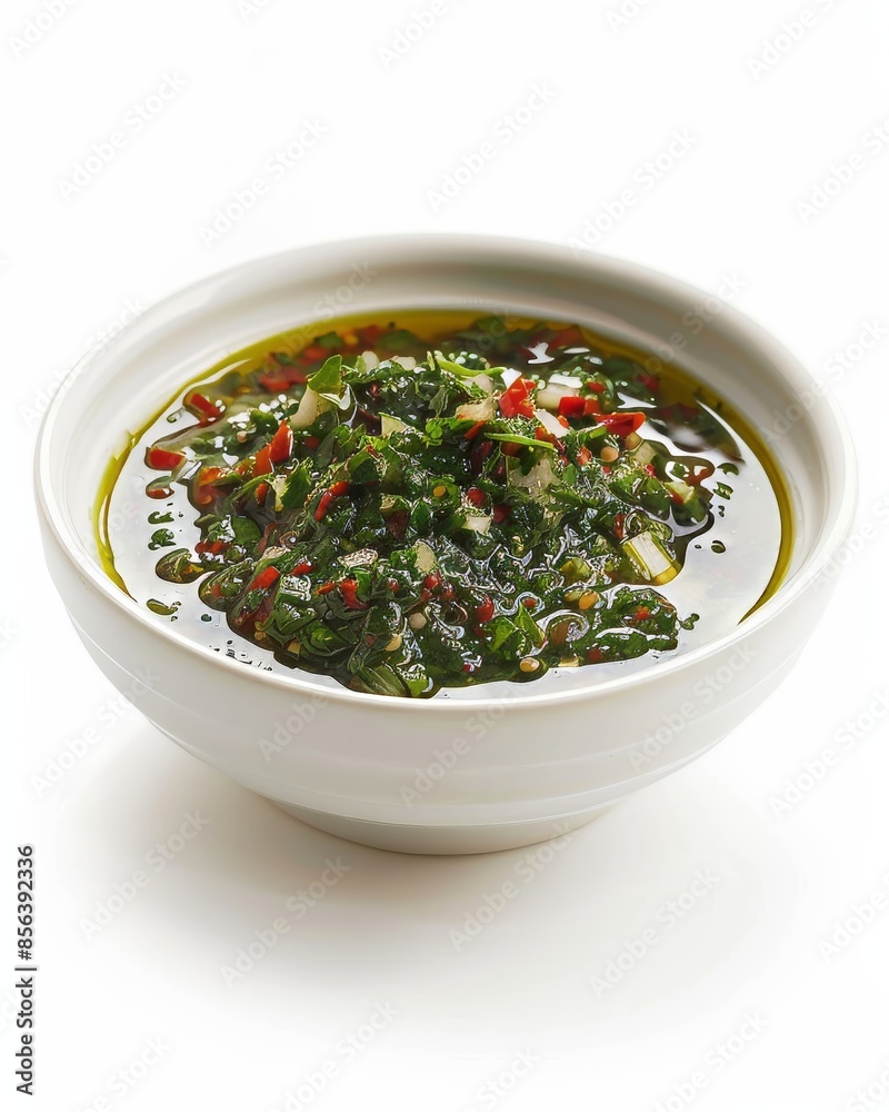 a white ceramic bowl with bowl with Chimichurri white background TAGS: gourmet, comfort food | Cinematic, Color Grading, Photography, Depth of Field, hyper - detailed, beautifully color - coded, insan a white ceramic bowl with bowl with Chimichurri white background TAGS: gourmet, comfort food | Cinematic, Color Grading, Photography, Depth of Field, hyper - detailed, beautifully color - coded, insan