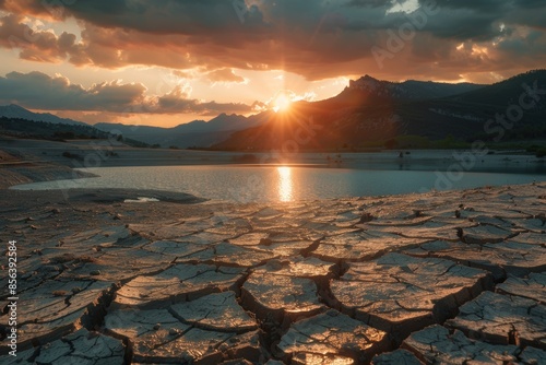 Climate change, drought, and extreme temperatures drying lakes in summer