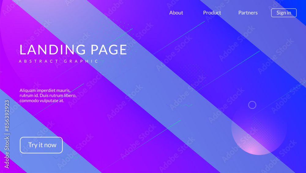 Technology Art. House Business Design. Blue Vibrant Pattern. Abstract Concept. Neon Geometry Brochure. Gradient Page. Paper Landing Page. Pink Technology Art