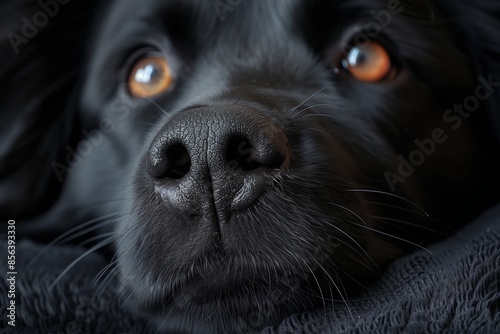 Close Up Of A Black Dogs Face © mattegg