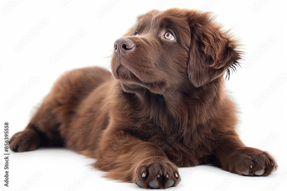 Majestic Brown Newfoundland Dog Isolated Portrait Majestic Brown Newfoundland Dog Isolated Portrait