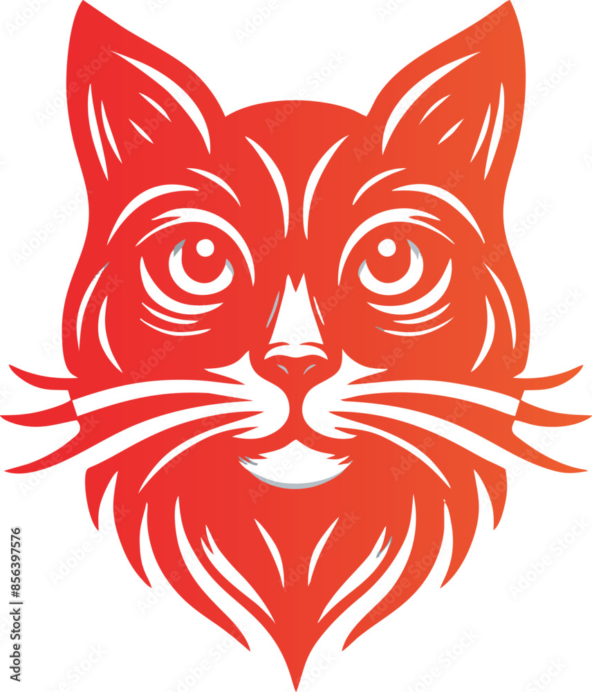 Obraz premium beautiful cat icon logo