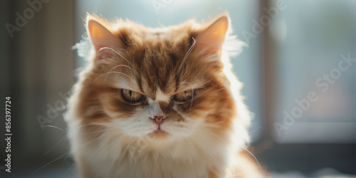 Wallpaper Mural Angry feline stares out window on sunny day Torontodigital.ca