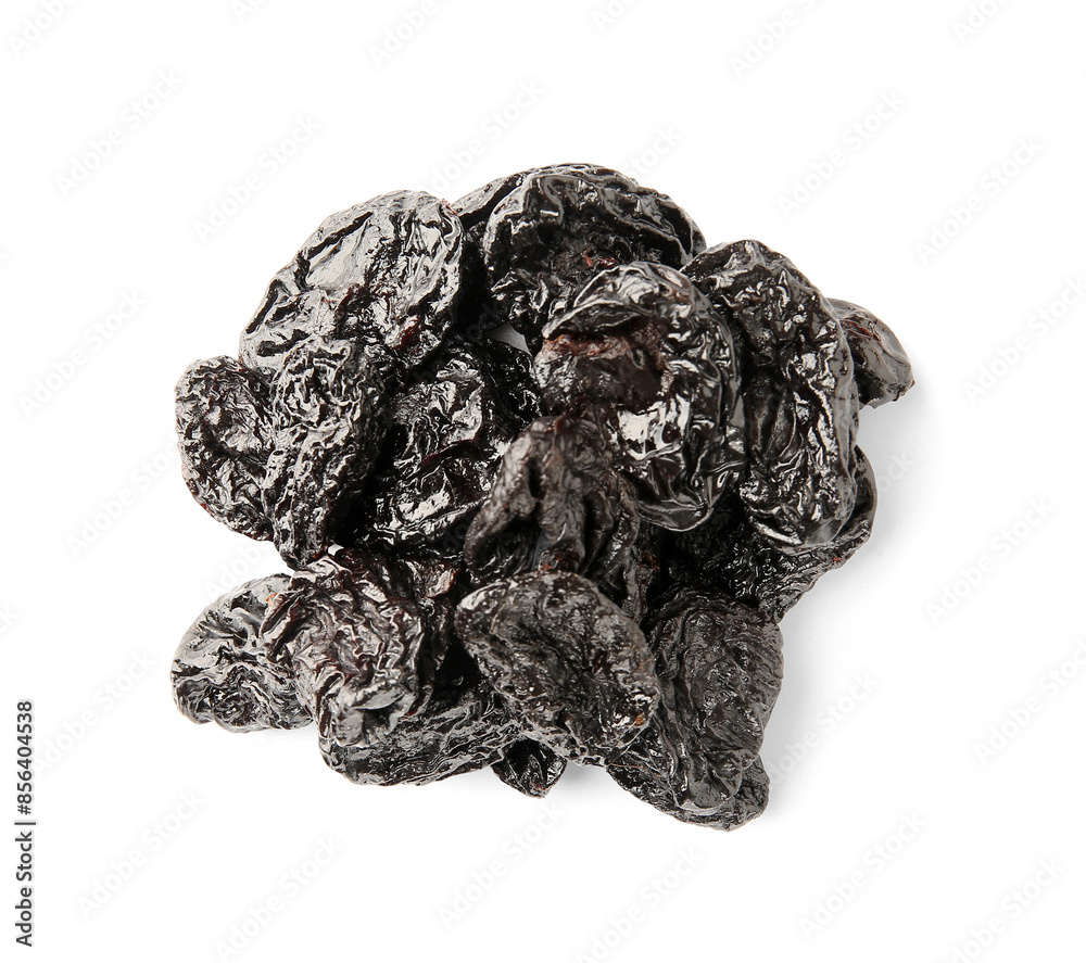 Heap of tasty dried plums on white background Heap of tasty dried plums on white background