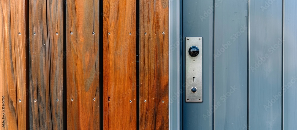 Obraz premium detail of an entrance door to a house with a doorbell with camera