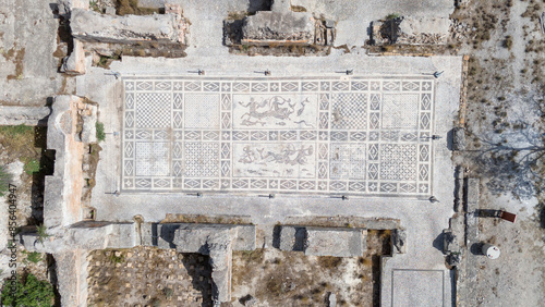 Eleusis, Isthmia, Corinth, Greece. Roman Baths in Isthmi, amazing mosaics! photo