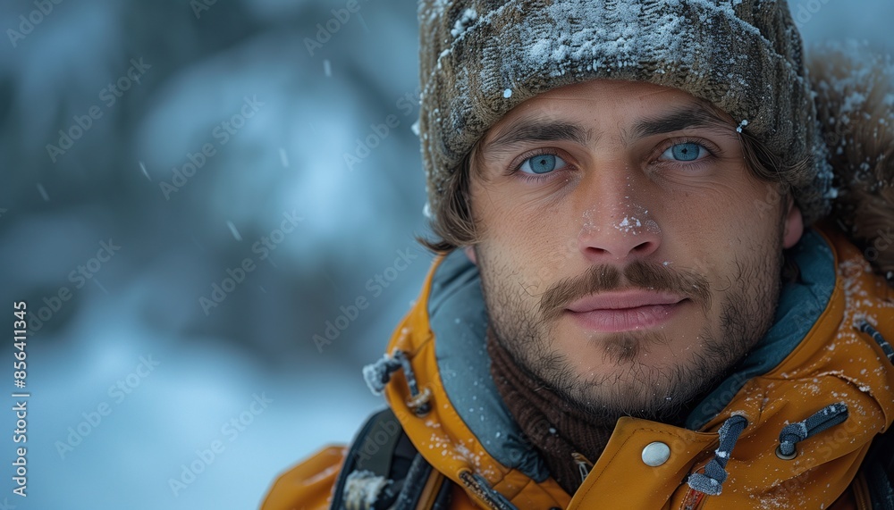 portrait of a man in winter clothes portrait of a man in winter clothes