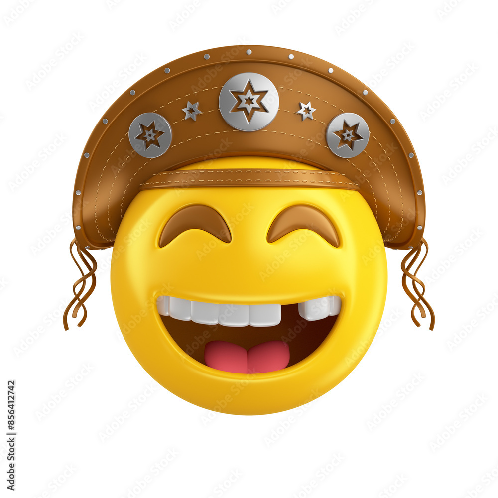 Emoji alegre com chapéu de cangaceiro elemento 3d para festa junina ...