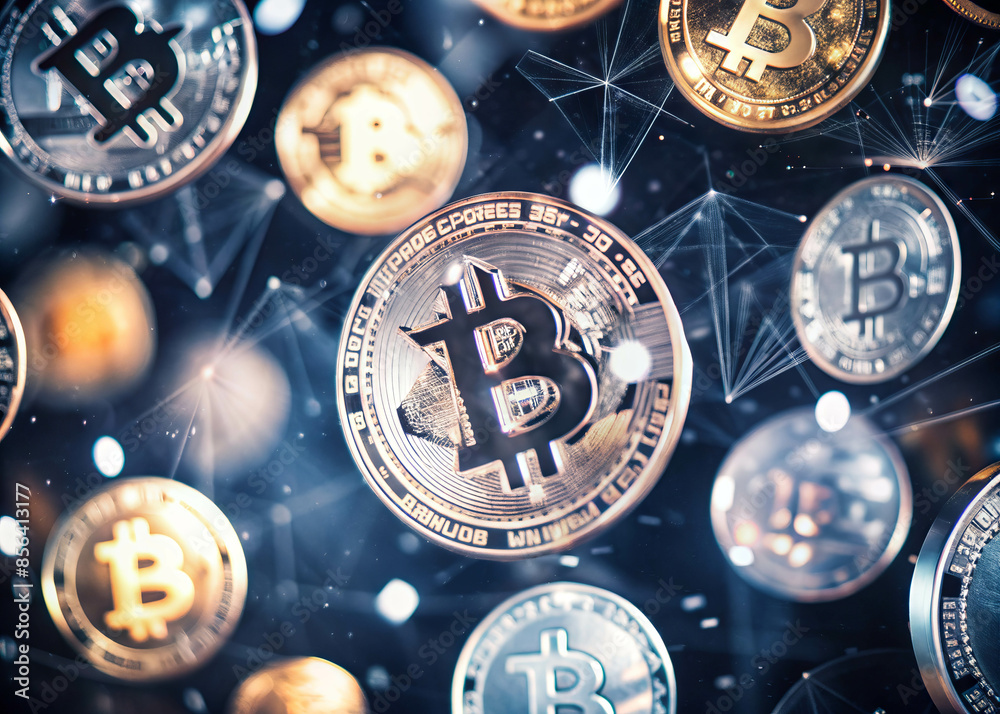 Fototapeta premium There are several coins that have the letter b imprinted on them