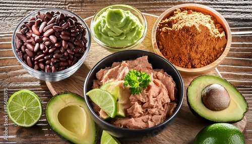 Ingredients for a Bowl of Refried Beans