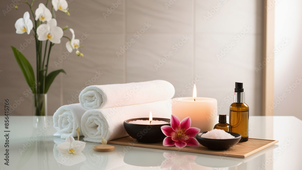 Spa background towel bathroom white luxury concept massage candle bath. Spa background towel bathroom white luxury concept massage candle bath.
