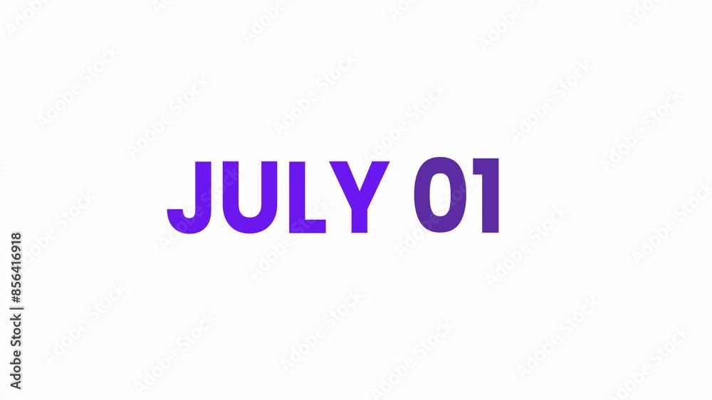 1st July calendar icon animation. Alpha matte with transparent background 4K resolution. 1st July calendar icon animation. Alpha matte with transparent background 4K resolution.