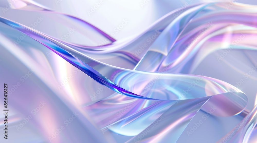 Abstract Iridescent Ribbon Waves Generative AI Abstract Iridescent Ribbon Waves Generative AI