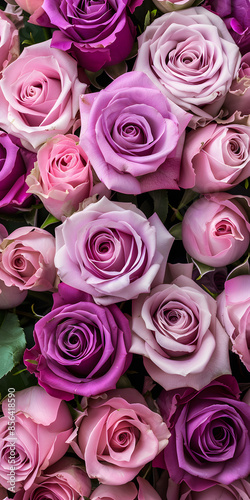 Buquê de rosas com cores suaves em tons pastel photo