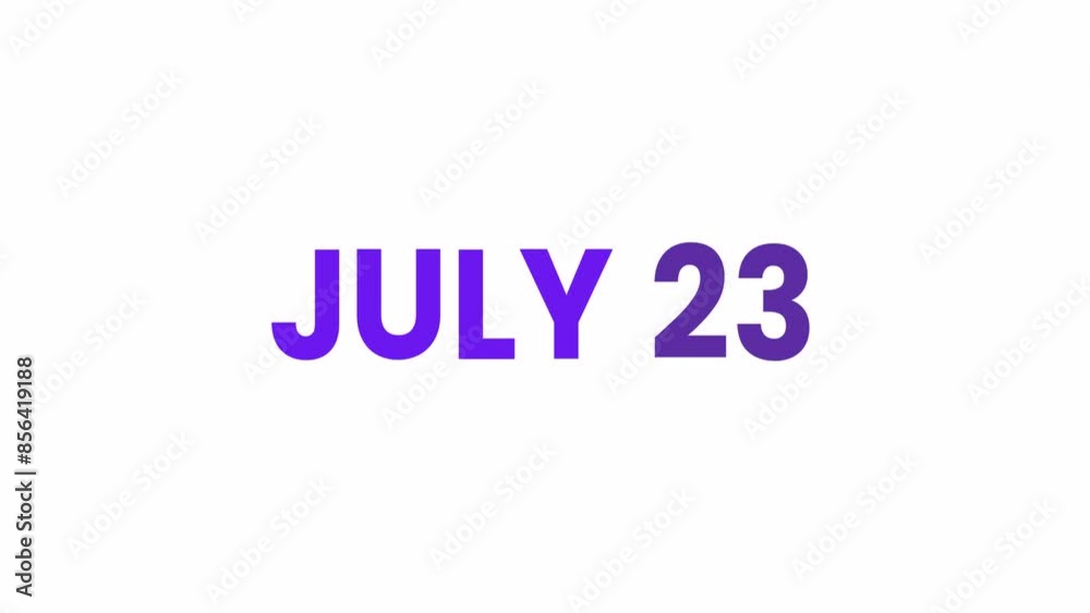 23rd July calendar icon animation. Alpha matte with transparent background 4K resolution. 23rd July calendar icon animation. Alpha matte with transparent background 4K resolution.