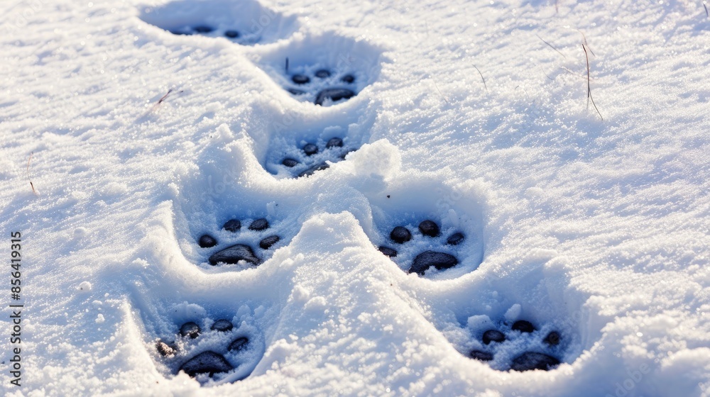 Obraz premium Canine footprints in snow