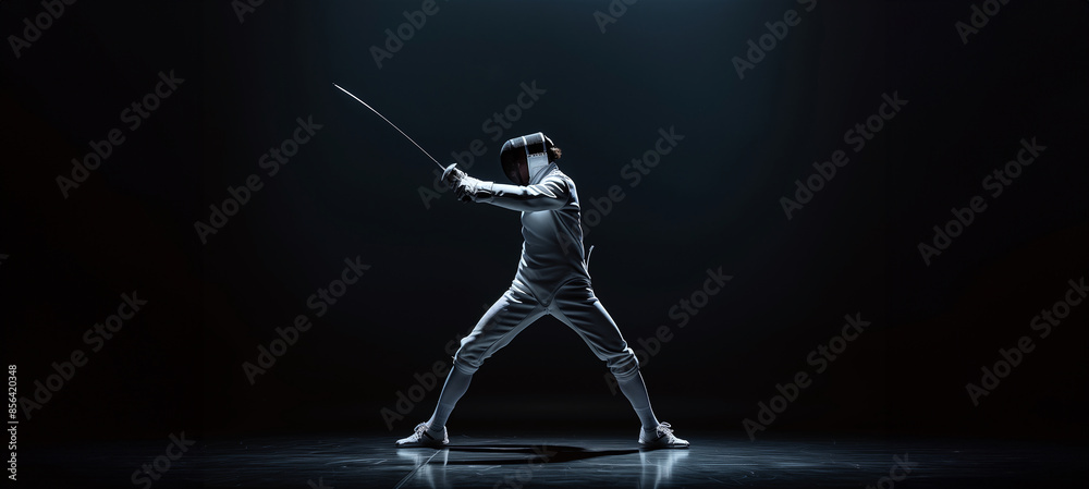 Olympics in France 2024. Fencer in Attack Position Olympics in France 2024. Fencer in Attack Position