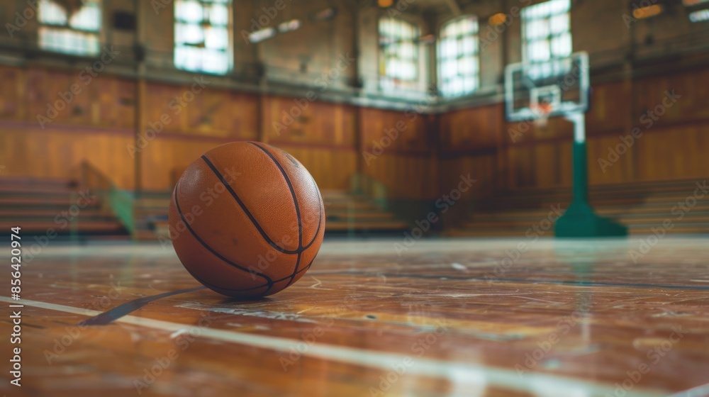 Basketball on an Empty Indoor Court Generative AI Basketball on an Empty Indoor Court Generative AI
