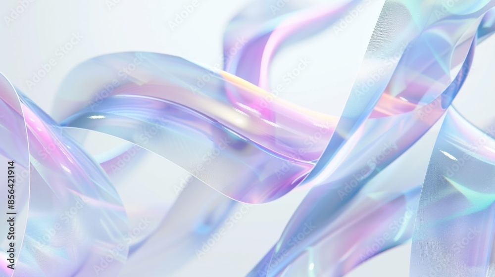 Abstract Iridescent Ribbons, Generative AI Abstract Iridescent Ribbons, Generative AI