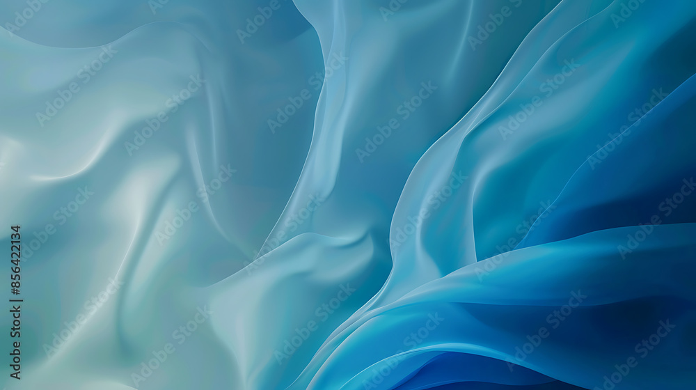 Obraz premium Abstract Fluid Drapes in Serene Blue Tones Background