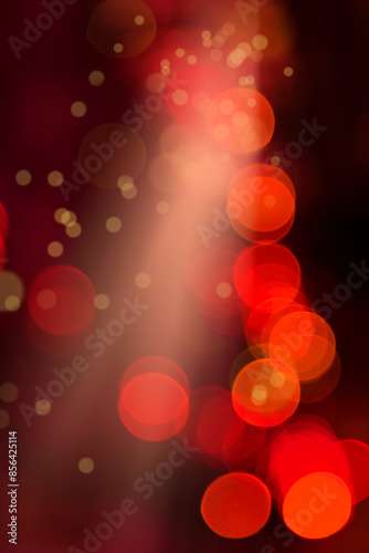 Blurry background image of defocused red abstract city street lights at night