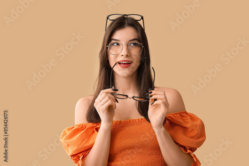 Beautiful young happy woman...