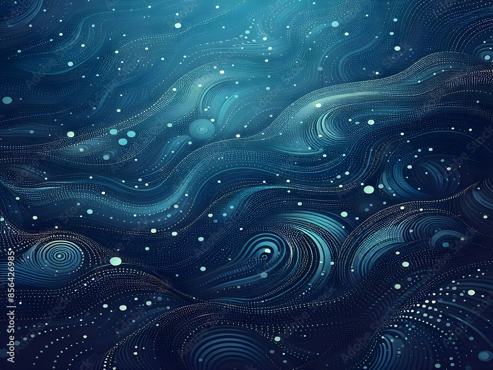 A blue abstract background with dots Shiny blue abstraction
