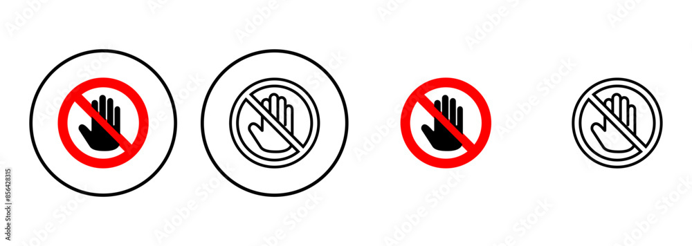 Stop icon set. stop road sign. hand stop icon vector Stop icon set. stop road sign. hand stop icon vector