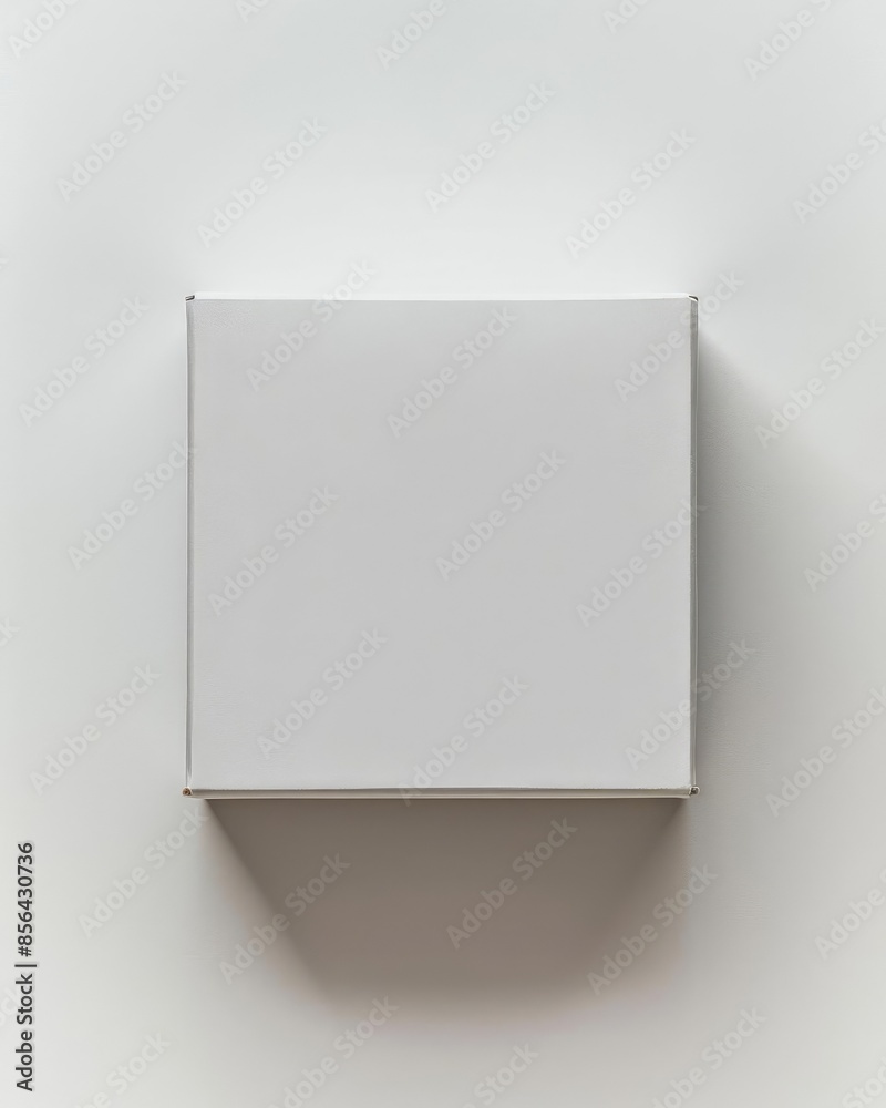 A perfectly clean and empty box mockup on a white background, ready for branding and design A perfectly clean and empty box mockup on a white background, ready for branding and design