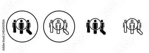 Hiring icon set. Search job vacancy icon. Human resources concept. Recruitment