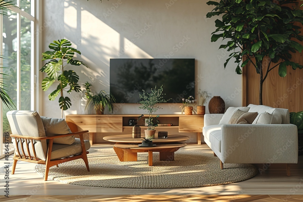 Fototapeta premium Modern living room with Tv set