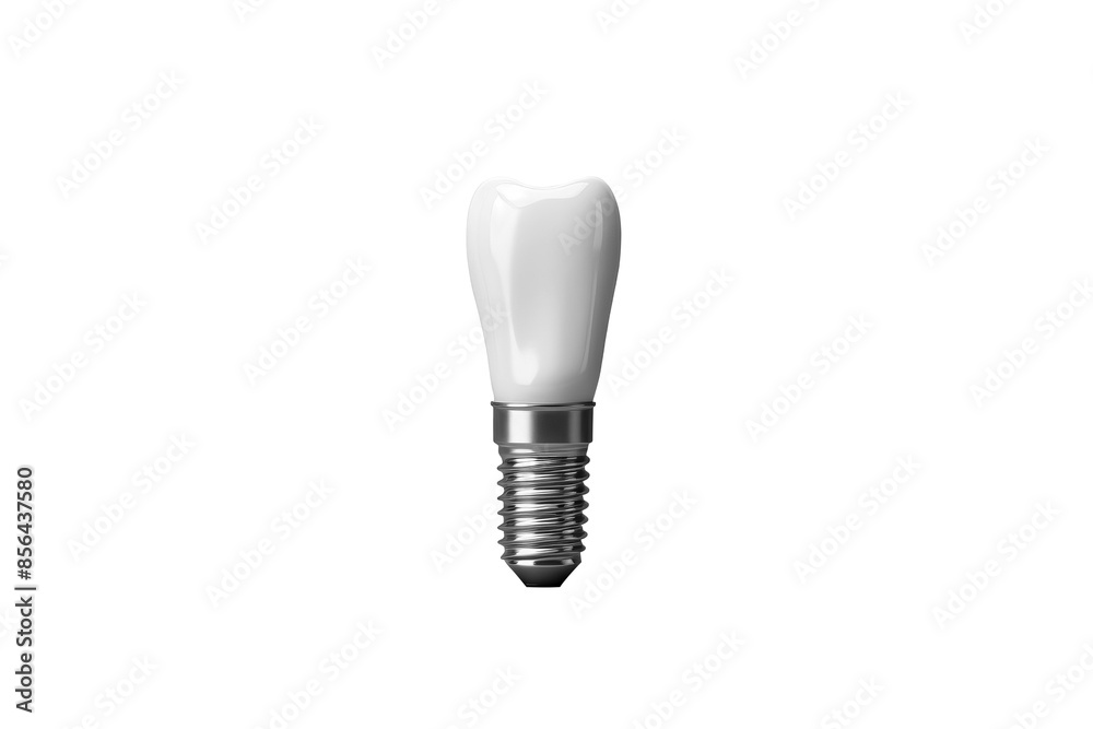 Modern Dental Implant. Highly detailed dental implant model isolated on a transparent background, showcasing the latest in tooth replacement technology Modern Dental Implant. Highly detailed dental implant model isolated on a transparent background, showcasing the latest in tooth replacement technology