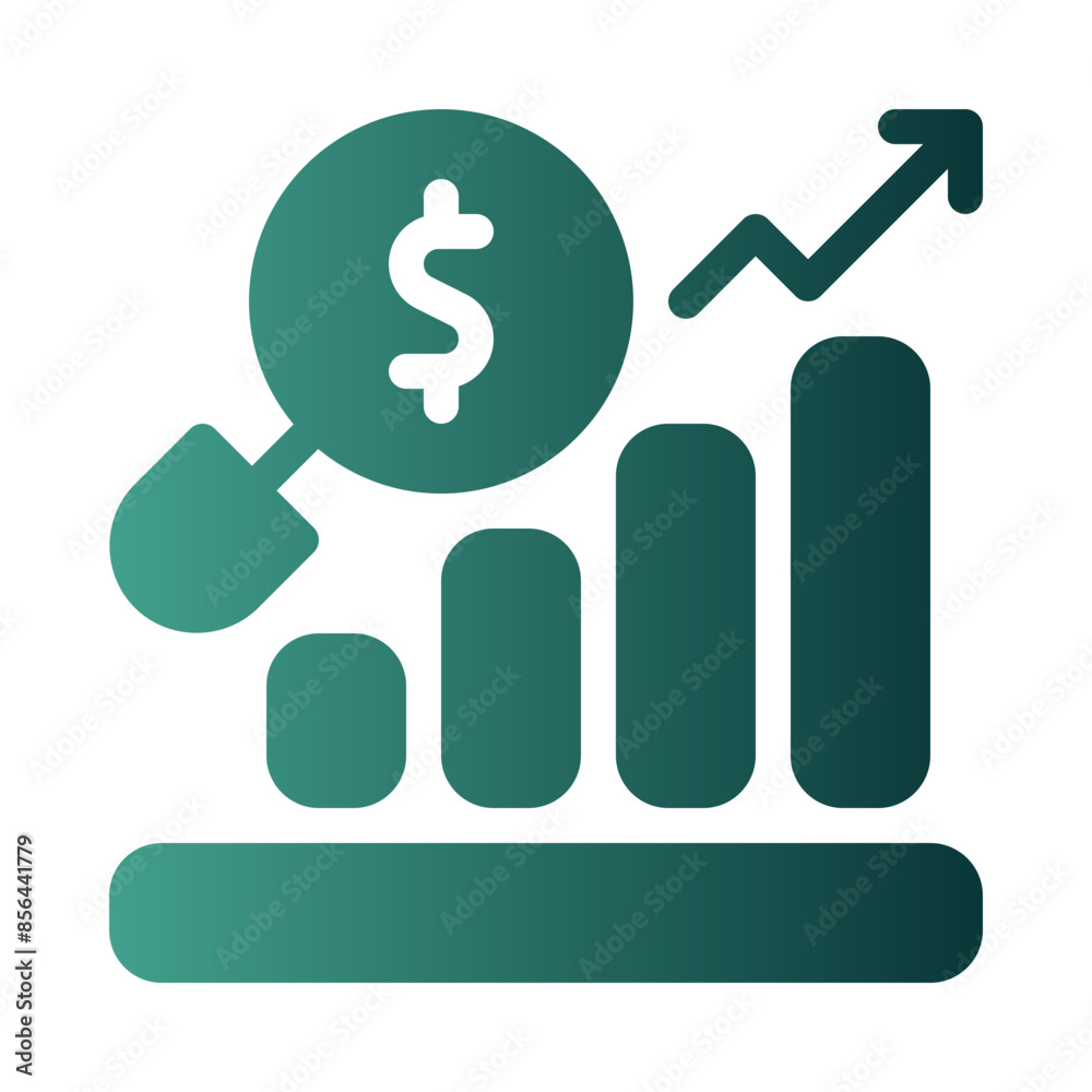 financial analysis flat gradient icon financial analysis flat gradient icon