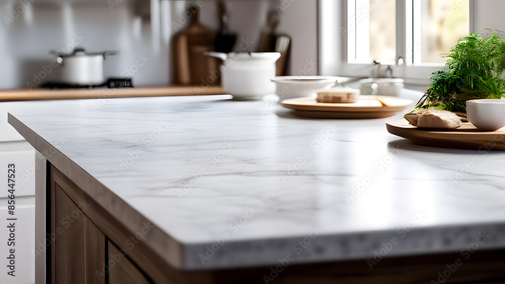Tile table in kitchen with vegetables